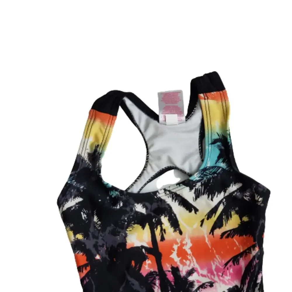 2 For $5 Sale Girl's Tropical Island One Piece Swimsuit Size XS (4/5)
